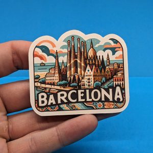 Barcelona Travel Sticker #001  // Decal for suitcase, laptop, car or water bottle, luggage tag, travel gift