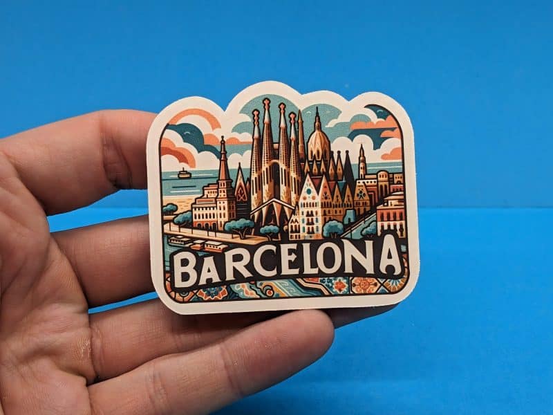 Barcelona Travel Sticker #001  // Decal for suitcase, laptop, car or water bottle, luggage tag, travel gift