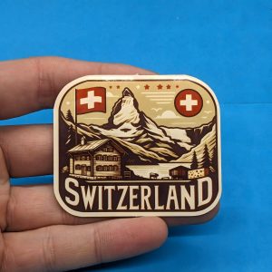 Switzerland Travel Sticker // Swiss Decal for suitcase, laptop, car or water bottle, luggage tag, travel gift