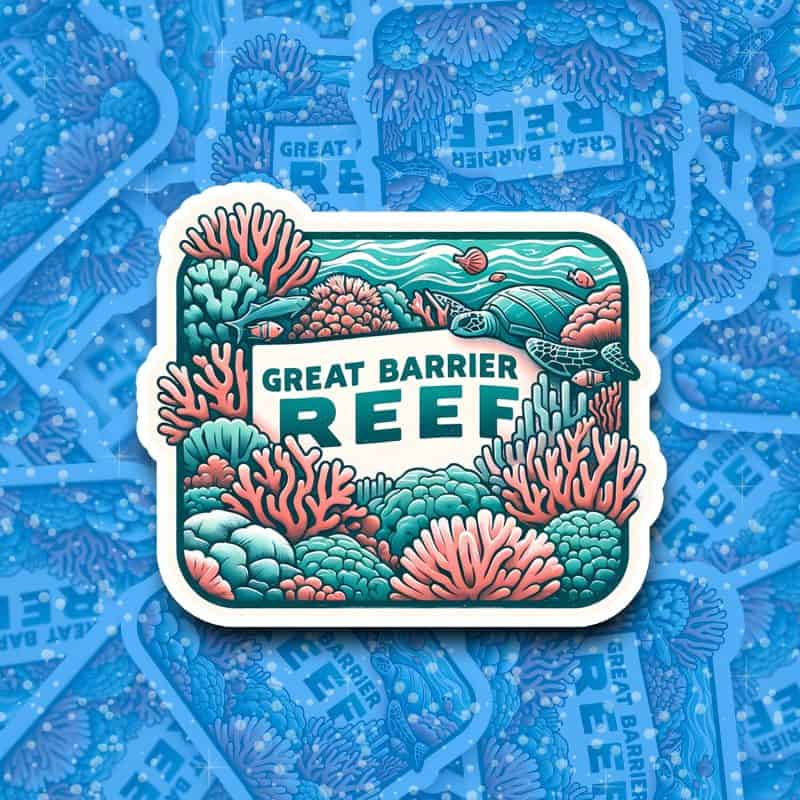 Great Barrier Reef Travel Sticker // Coral Reef Decal for suitcase, laptop, car or water bottle, luggage tag, travel gift - Image 2