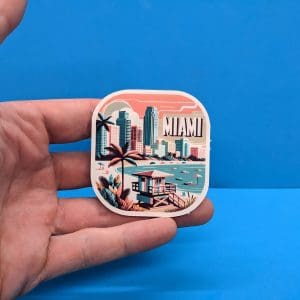 Miami Travel Sticker // Florida Decal for suitcase, laptop, car or water bottle, luggage tag, travel gift