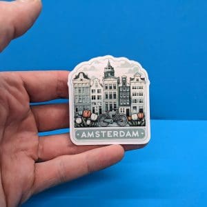 Amsterdam Travel Sticker // Netherlands Decal for suitcase, laptop, car or water bottle, luggage tag, travel gift