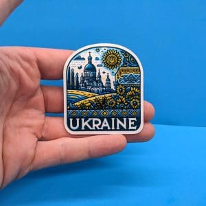 Ukraine Travel Sticker // Ukrainian Decal for suitcase, laptop, car or water bottle, luggage tag, travel gift