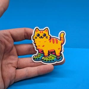 Crocs Cat Sticker // Funny Cat Sticker / Vinyl Sticker / Journaling / Scrapbooking / Hydroflask Sticker / Cat / Cute Cat Sticker