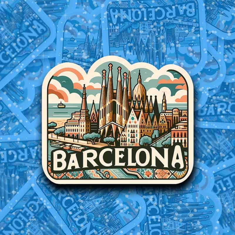 Barcelona Travel Sticker #001  // Decal for suitcase, laptop, car or water bottle, luggage tag, travel gift - Image 2