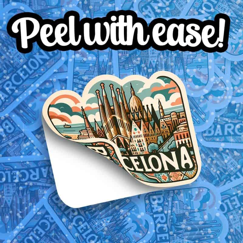 Barcelona Travel Sticker #001  // Decal for suitcase, laptop, car or water bottle, luggage tag, travel gift - Image 4