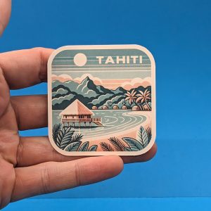Tahiti Travel Sticker // French Polynesia Decal for suitcase, laptop, car or water bottle, luggage tag, travel gift