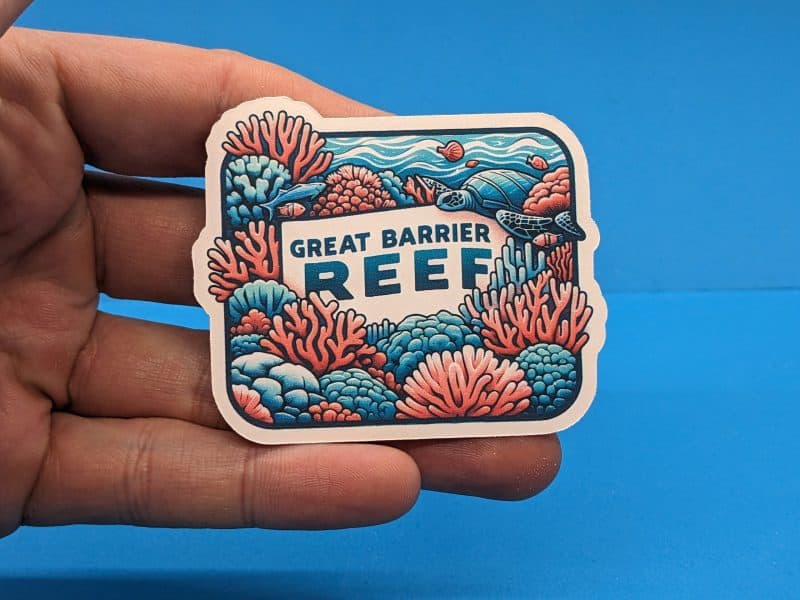 Great Barrier Reef Travel Sticker // Coral Reef Decal for suitcase, laptop, car or water bottle, luggage tag, travel gift