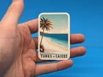 Turks and Caicos Travel Sticker // Decal for suitcase, laptop, car or water bottle, luggage tag, travel gift