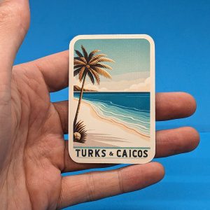 Turks and Caicos Travel Sticker // Decal for suitcase, laptop, car or water bottle, luggage tag, travel gift