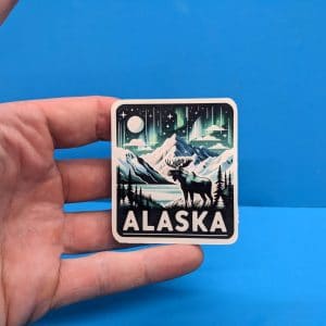 Alaska Travel Sticker // Alaskan Decal for suitcase, laptop, car or water bottle, luggage tag, travel gift