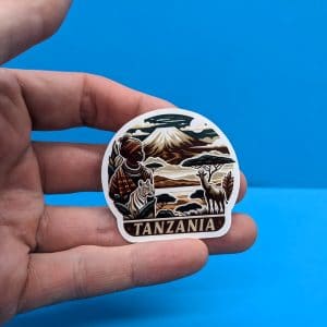 Tanzania Travel Sticker // East Africa Decal for suitcase, laptop, car or water bottle, luggage tag, travel gift