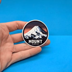 Mount Elbrus Summit Travel Sticker // Decal for suitcase, laptop, car or water bottle, luggage tag, travel gift