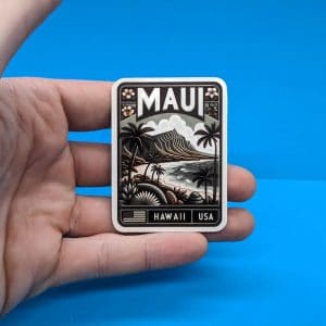 Maui Travel Sticker // Hawaii Decal for suitcase, laptop, car or water bottle, luggage tag, travel gift