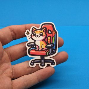 Gaming Chair Kitty Sticker // Funny Kitty Sticker / Vinyl Sticker / Journaling / Scrapbooking / Hydroflask Sticker / Cat / Cute Cat Sticker