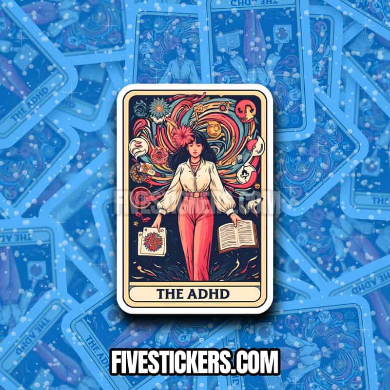 the adhd tarot card sticker