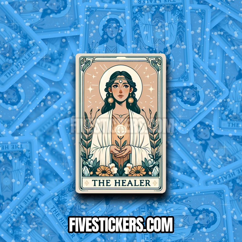 the healer holistic healer tarot card sticker gift for nurses