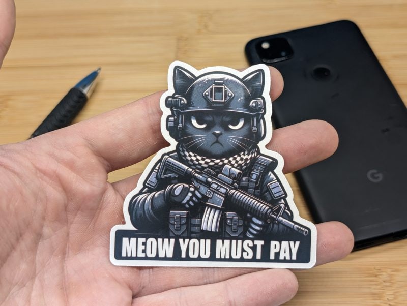 funny tactical cat sticker